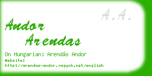 andor arendas business card